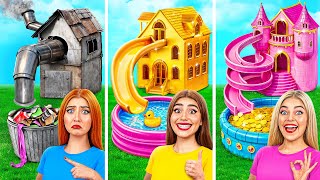 One Colored House Rich vs Broke vs Giga Rich | Funny Challenges by Multi DO Smile