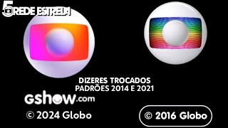 [MONTAGEM] Selos de encerramento da Globo com os dizeres trocados - Padrões 2014 e 2021