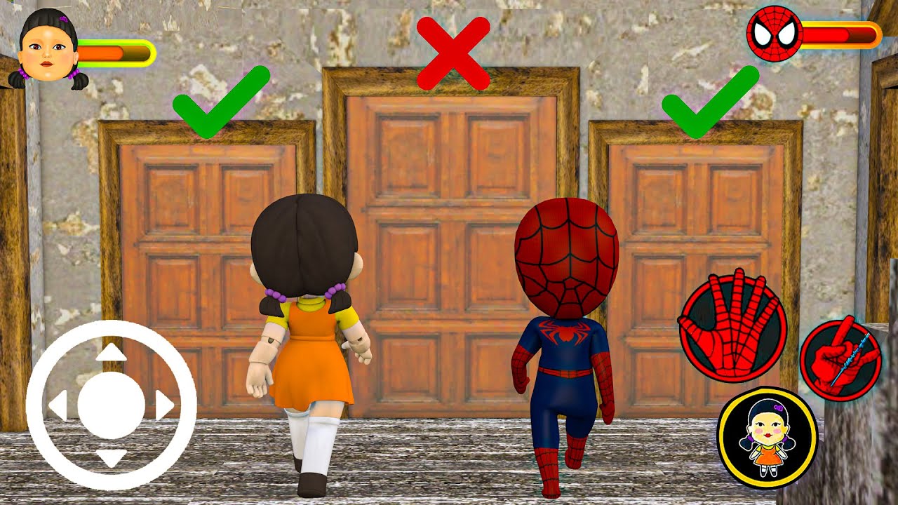 Playing as SpiderMan x Granny x Grandpa x Baby Spider Team Family in Granny House