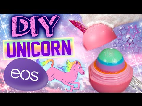 DIY Unicorn EOS Lip Balm! | Turn Your EOS Into A Unicorn! | Rainbow Glitter EOS! - YouTube