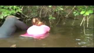 Girl Noodling Snapping Turtle