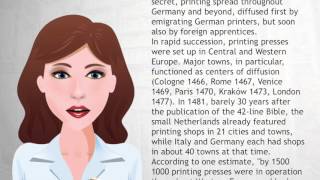 Gutenberg's movable type printing press produces the Bible - Wiki Videos