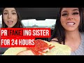 PRANKING MY SISTER FOR 24 HOURS | *fake?* | Christina Kayy