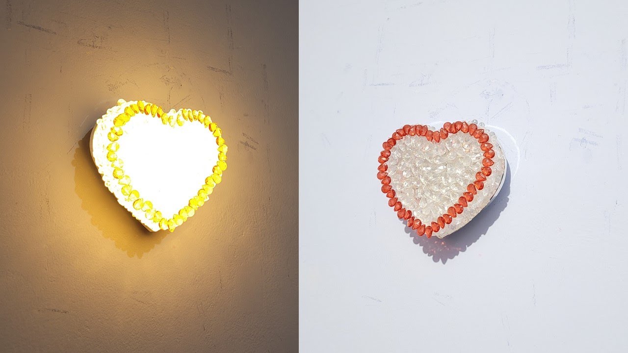 Elegante lámpara  en forma de corazón. de botellas fácil y económica