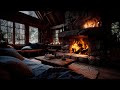 Thunderstorm, Rain & Fireplace Sounds | Cozy Cabin Ambience for Deep Sleep ( No Ads )