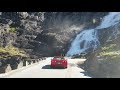 Driving Corvette up Trollstigen Norway