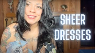 4K TRANSPARENT Dress Try On Haul | Sheer Dresses Try On | Asian Tattooed Mom Body Over 40 TryOn