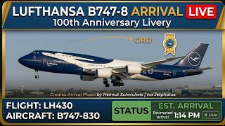 🔴 LIVE: RARE Lufthansa 100th Anniversary Livery ARRIVES at O’Hare  ✈️🔥