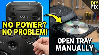 How to open Sony MHC-V41D dvd tray without power manually 