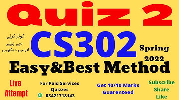 cs302 quiz 2 solution spring 2022 cs302 quiz 2 2022 cs302 quiz 2 2022 cs302 quiz 2 solved 2022 l4h