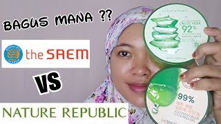 Review NATURE REPUBLIC vs THE SAEM - Aloe Vera Soothing Gel | By Vapinka makeup