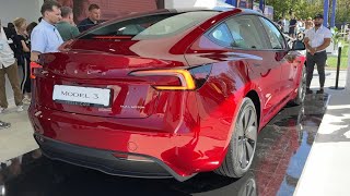 New TESLA MODEL 3 2024 (FACELIFT) - FIRST LOOK & visual REVIEW (Ultra Red color)