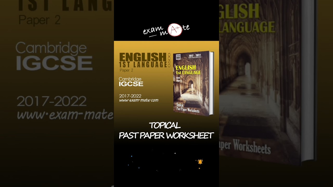 Topical Past Paper | Cambridge | Edexcel | IB Diploma | IGCSE | A-LEVEL | eBooks | IGCSE ENGLISH