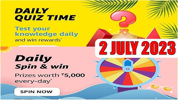 Amazon Quiz Today | Amazon Quiz Answers Today | 2 July 2023