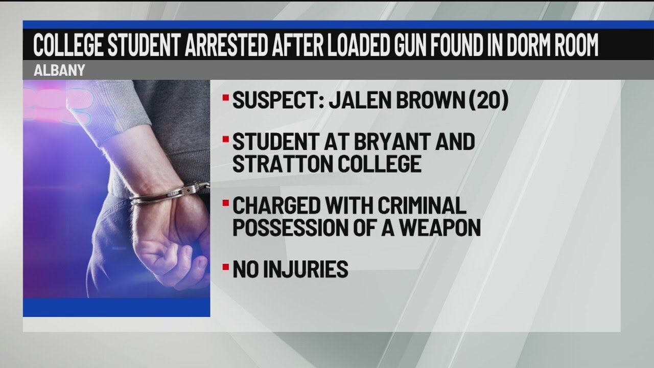 College student arrested after loaded gun found in dorm room - YouTube
