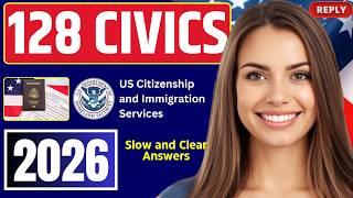 USCIS 128 Civics Questions and SIMPLE Answers | 2026 Civics Test US Naturalization | 2X | #n400