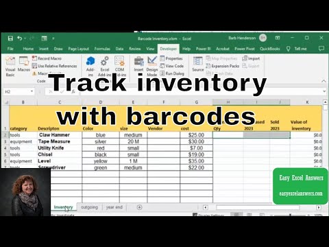 Track inventory with barcodes in Excel