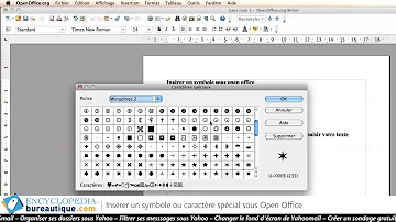 Où sont les symboles dans Open Office ?