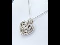 SOLD 1.00 ct NATURAL DIAMOND scroll heart pendant  necklace 14k white GOLD