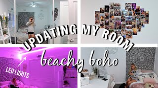 REDOING MY ROOM - beachy boho aesthetic room tour