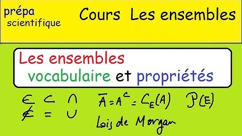 Prépa -MPSI - PCSI -Les premiers cours- Le cours sur les ensembles - Les notations et les propriétés