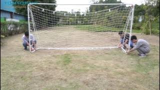 Lixada 12' * 6' Soccer Goal with PE Net Fastener Tape Iron Frame Construction Detachable Sports
