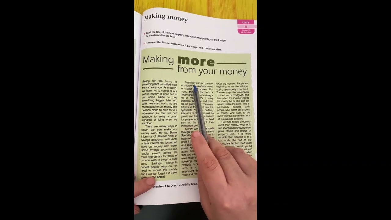 Making money قطعة الدرس الثانيه / الوحده السادسه