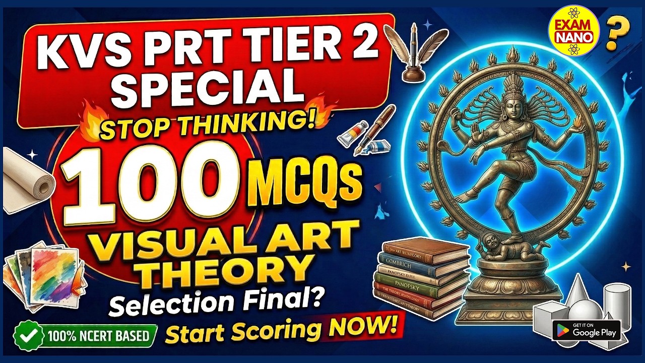 KVS TIER 2 TOP 200 MCQ | KVS PRT TIER 2 VISUAL ARTS TOP 100 MCQ | KVS PRT 2026 |KVS PRT TIER 2 CLASS