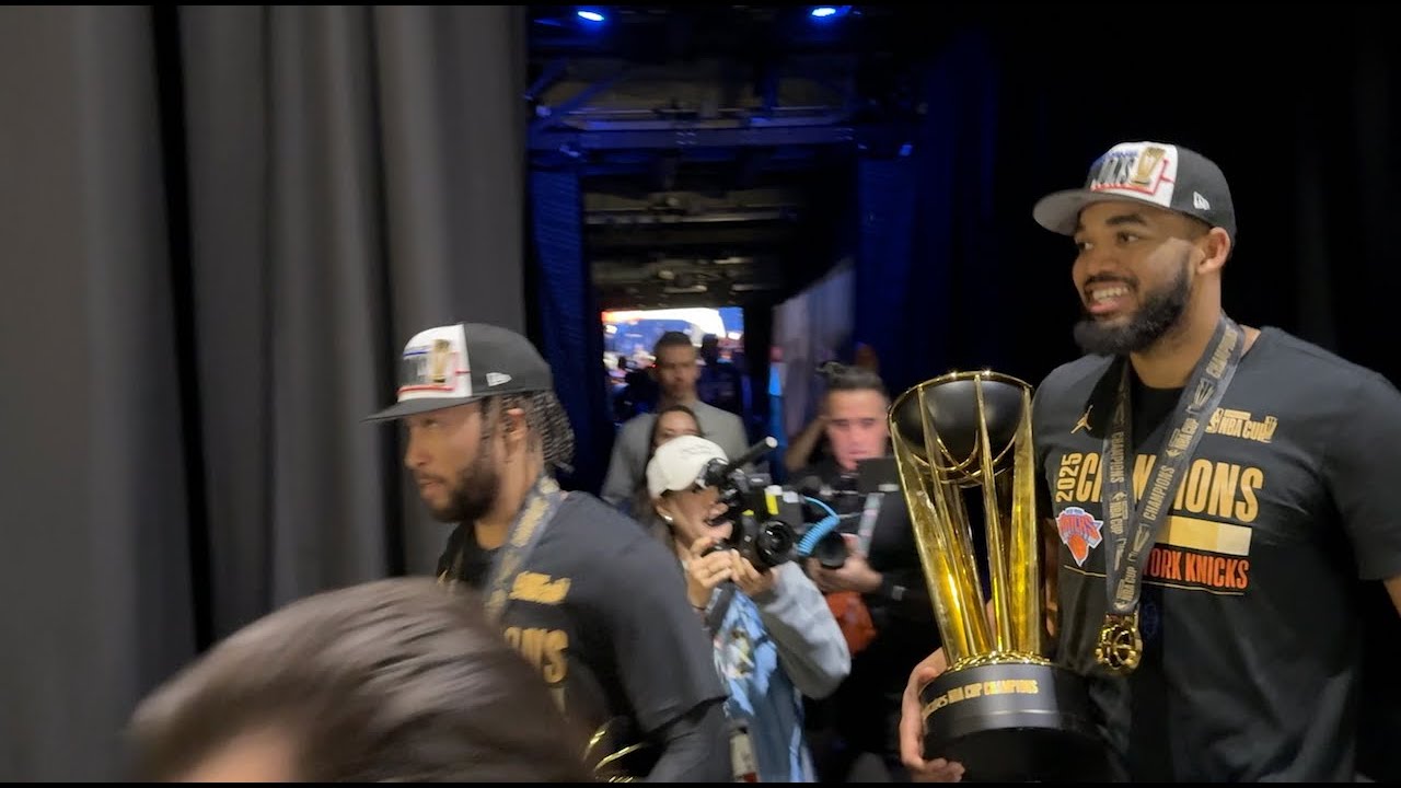 Knicks Win the NBA Cup, Claim First Trophy Since 1973. Backstage - YouTube