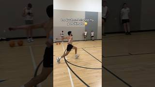 Behind the 3 point line on my dunk approach 😳