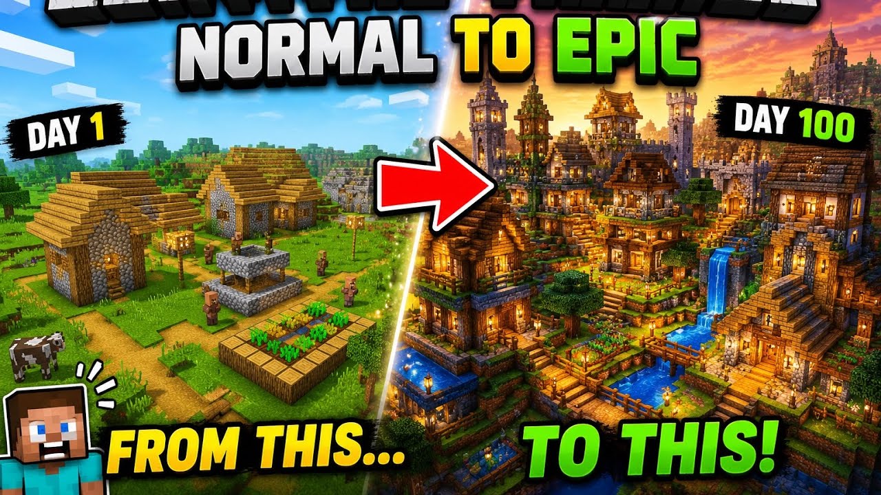 Minecraft Survival: Village Transformation - YouTube