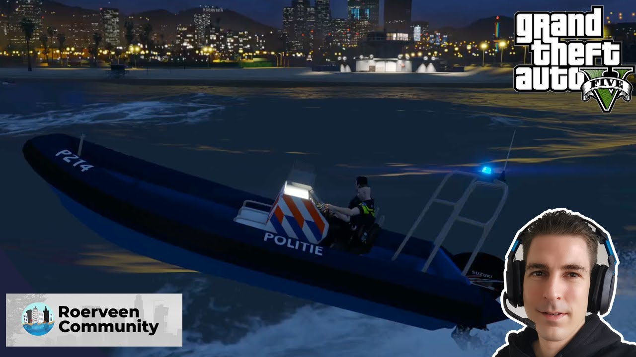 Verdachte op de vlucht en springt in het water. Inzet politieboot -  Dienst samen met Iddo, Roerveen