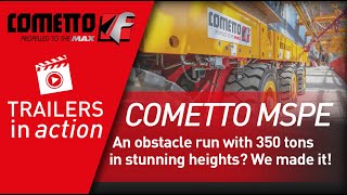 Successful Obstacle Run With 350t In Stunning Heights On Cometto SPMT Self-propelled Trailers Successful Obstacle Run With 350t In Stunning Heights On Cometto SPMT Self-propelled Trailers