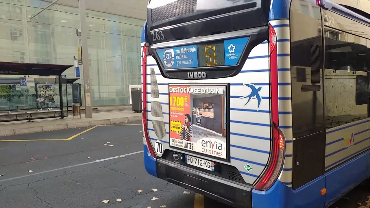 BUS TaM [Iveco Urbanway 12] Ligne 51 - Montpellier (Place de l'Europe)