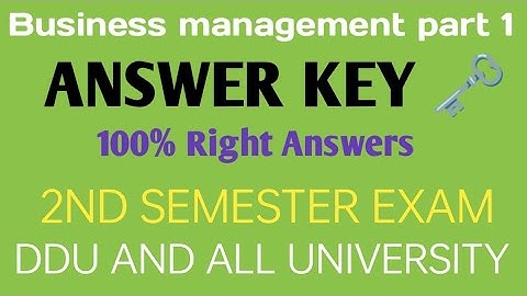 B.com 1st year 2nd semester Business management part 1 Answer key 🗝️
