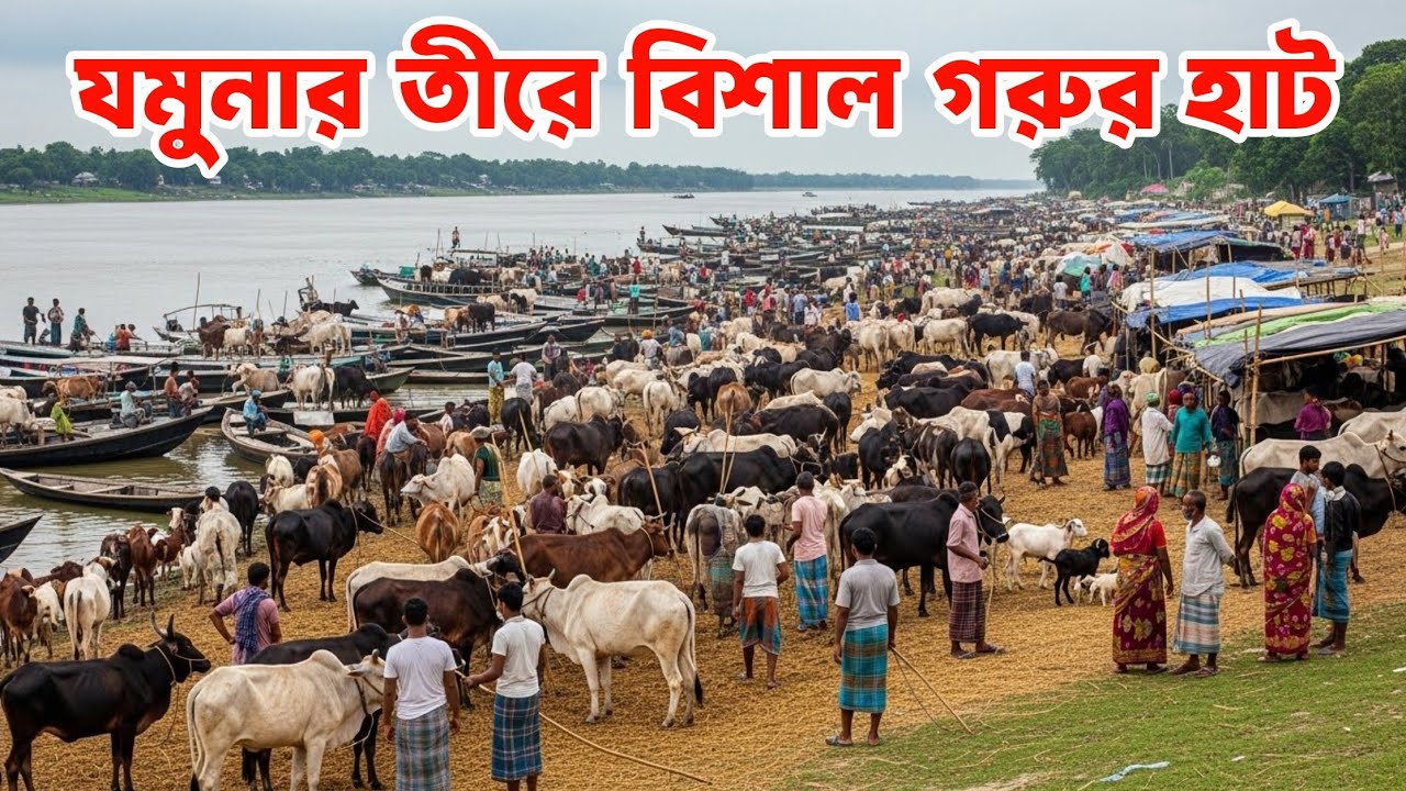 যমুনা নদী তীরে বিশাল গরুর হাট | পিংনা, সরিষাবাড়ী, জামালপুর | Biggest Bangladeshi Cattle Market
