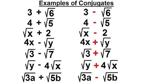 Algebra - Ch. 22: Products and Quotients of Radical Expressions (5 of 11) Examples of Conjugates