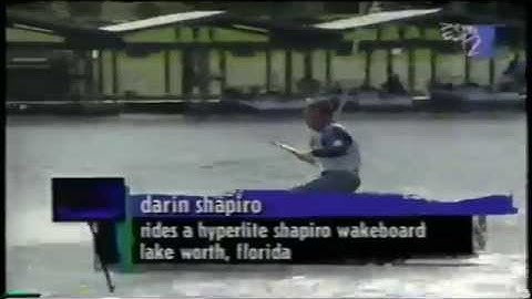 Darin Shapiro recovers from massive double flip crash 1998. World Champion wake boarding.
