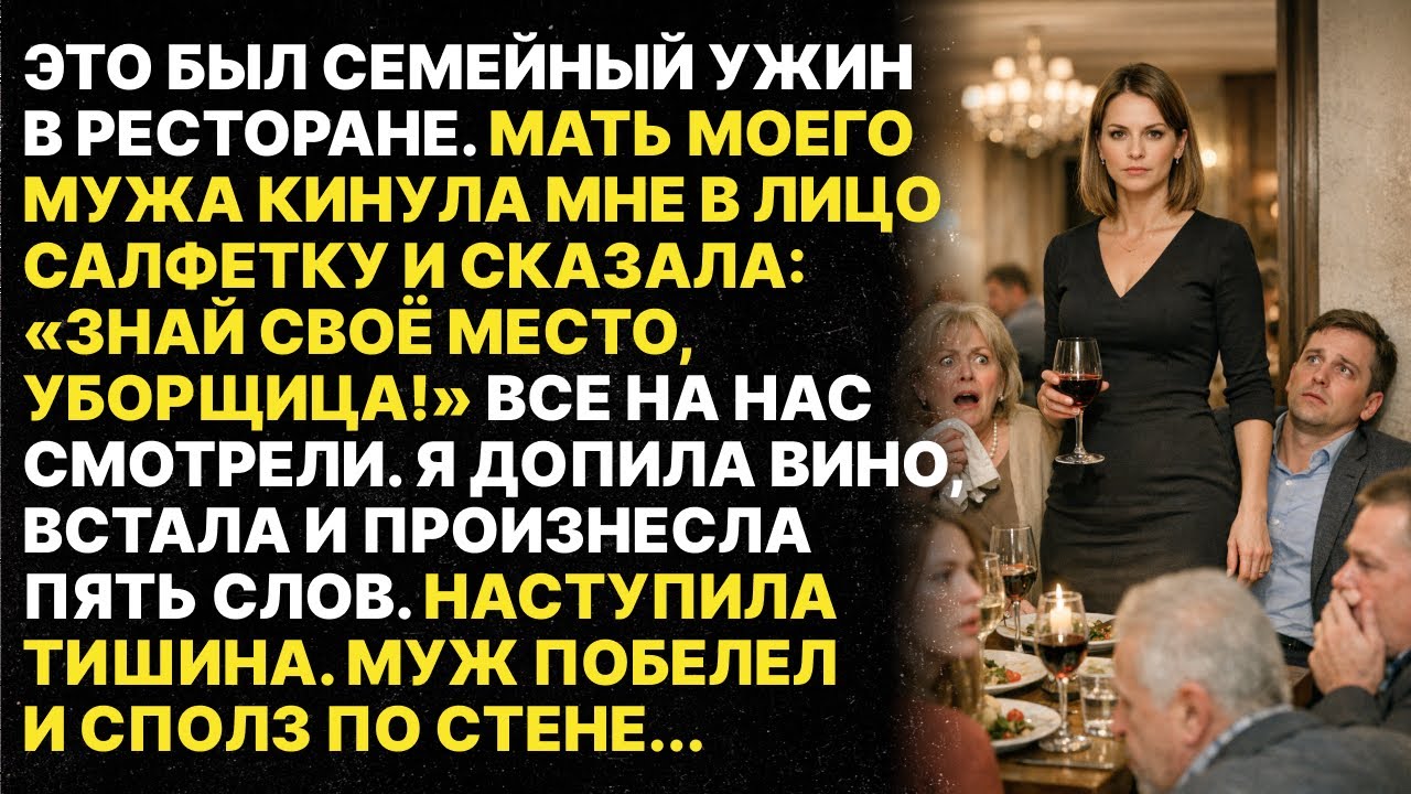 «ЗНАЙ СВОЁ МЕСТО, УБОРЩИЦА!» — кинула мне салфетку свекровь. После 5 слов муж сполз по стене
