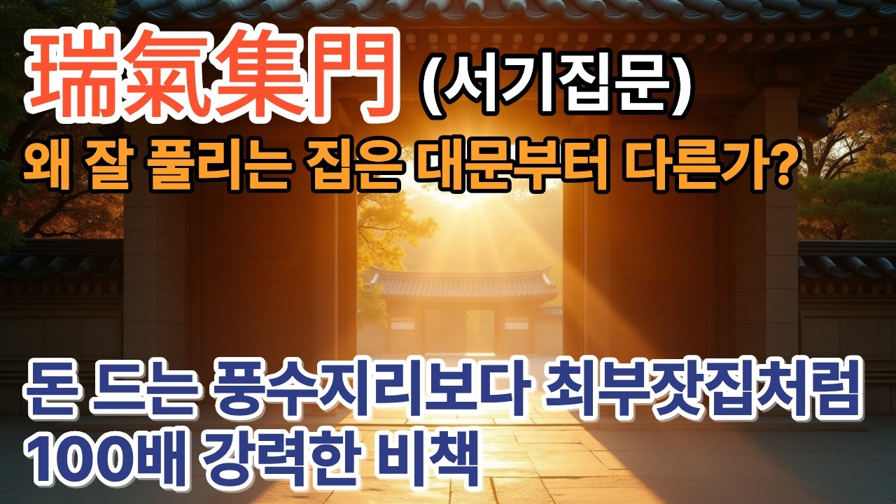 집안에 '운'을 불러들이는 가장 확실한 법 : 서기집문(瑞氣集門) [고사성어, 사자성어, 한담, 漢談, 한자, 고전, 고전지혜, 동양철학, 중국고전]