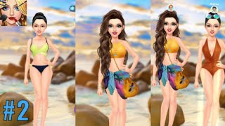 Fashion show:Makeup Dress Up Game|Gameplay Walkthrough|Beach Dressing #2(ios/android) screenshot 2