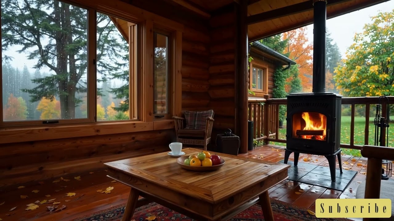Cabin Fireplace Café — Smooth Jazz & Soul for Rainy Evenings