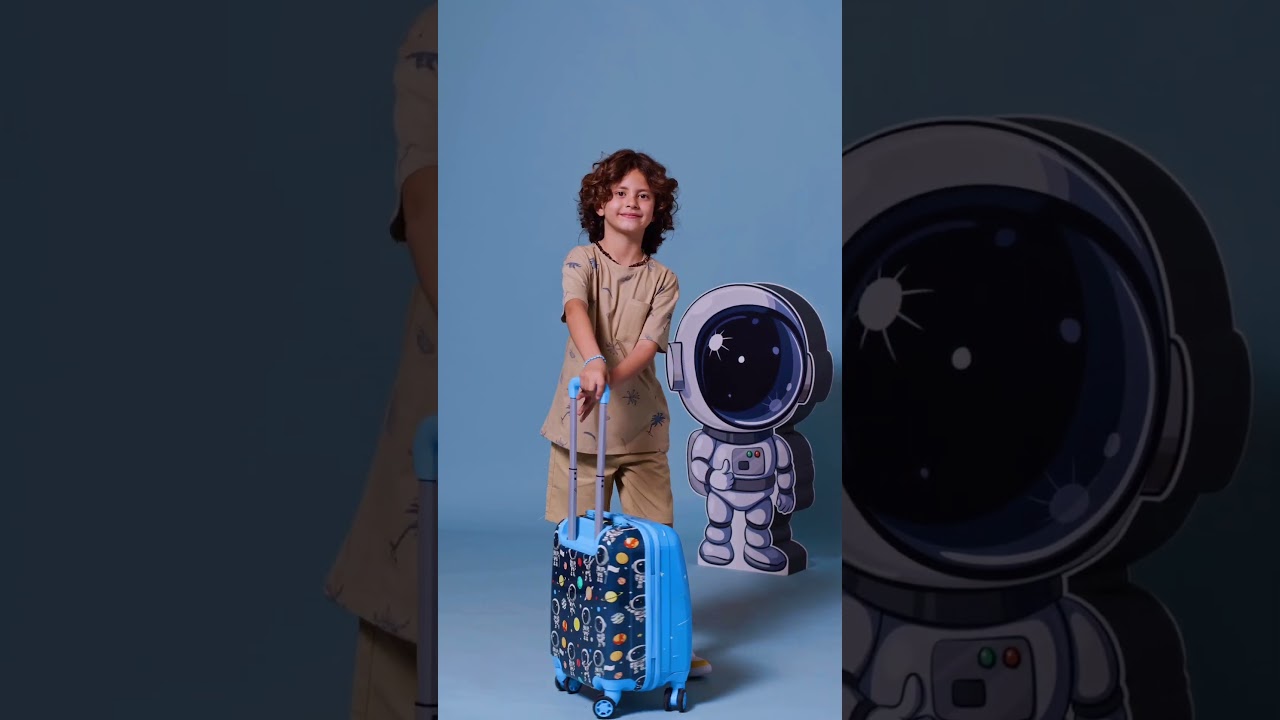 Coral High Kids Lacivert Mavi Astronot Desenli Çocuk Valizi 16751