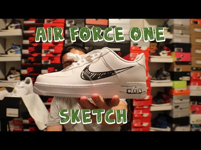nike air force 1 low lv8 sketch black