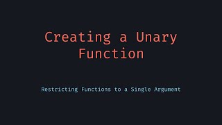 Single Argument Function
