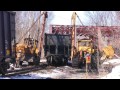 One way to rerail a 100 ton loaded coal car from derailment 40' from tracks!