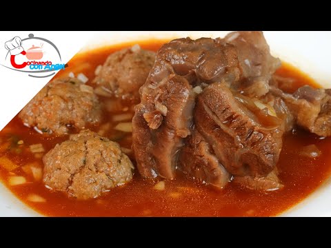 Como Hacer Caldo De Res Con Albóndigas | Cocinando con Angel