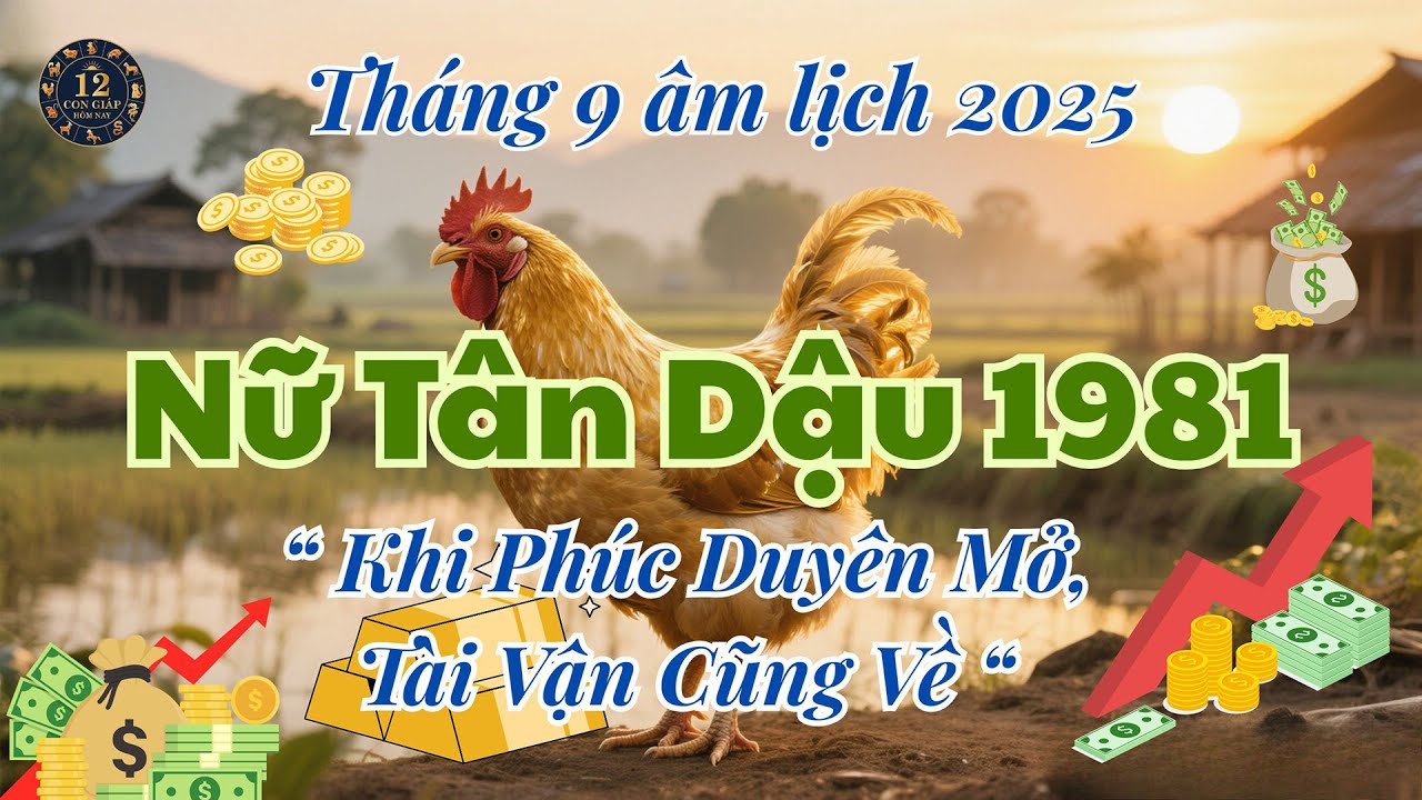 Nữ Tân Dậu 1981 Tháng 9 Âm Lịch 2025– Khi Phúc Duyên Mở, Tài Vận Cũng Về | Tử vi 12 con giap hom nay