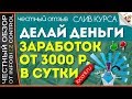 ДЕЛАЙ ДЕНЬГИ. ЗАРАБОТОК ОТ 3000 РУБЛЕЙ В СУТКИ. ВЛАДИМИР ВЛАСОВ / ЧЕСТНЫЙ ОБЗОР / СЛИВ КУРСА