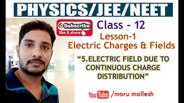 5.ELECTRIC FIELD DUE TO CONTINUOUS CHARGE DISTRIBUTION | ELECTRIC CHARGES & FIELDS